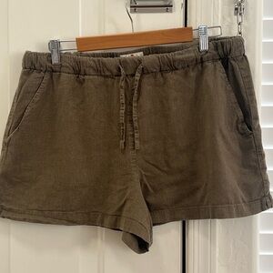 MARINE LAYER Beach Lyocell/Hemp Blend Tie Waist Shorts - L